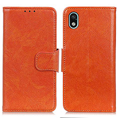 Funda de Cuero Cartera con Soporte Carcasa N05P para Sony Xperia Ace III Naranja