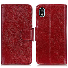 Funda de Cuero Cartera con Soporte Carcasa N05P para Sony Xperia Ace III Rojo