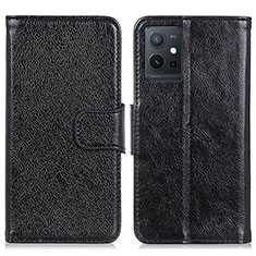 Funda de Cuero Cartera con Soporte Carcasa N05P para Vivo T1 5G India Negro