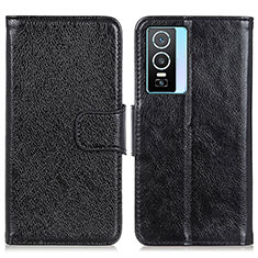 Funda de Cuero Cartera con Soporte Carcasa N05P para Vivo Y76s 5G Negro