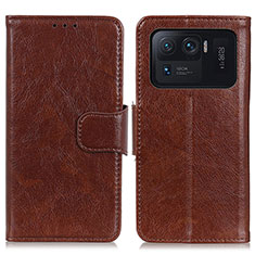 Funda de Cuero Cartera con Soporte Carcasa N05P para Xiaomi Mi 11 Ultra 5G Marron