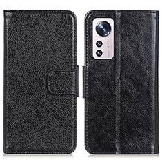 Funda de Cuero Cartera con Soporte Carcasa N05P para Xiaomi Mi 12 5G Negro