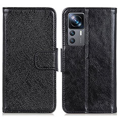 Funda de Cuero Cartera con Soporte Carcasa N05P para Xiaomi Mi 12T 5G Negro