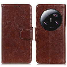 Funda de Cuero Cartera con Soporte Carcasa N05P para Xiaomi Mi 13 Ultra 5G Marron