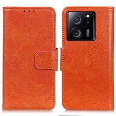 Funda de Cuero Cartera con Soporte Carcasa N05P para Xiaomi Mi 13T Pro 5G Naranja