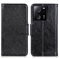 Funda de Cuero Cartera con Soporte Carcasa N05P para Xiaomi Mi 13T Pro 5G Negro