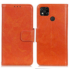 Funda de Cuero Cartera con Soporte Carcasa N05P para Xiaomi POCO C3 Naranja