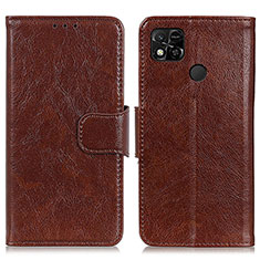 Funda de Cuero Cartera con Soporte Carcasa N05P para Xiaomi POCO C31 Marron