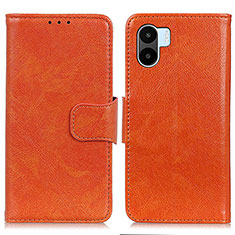 Funda de Cuero Cartera con Soporte Carcasa N05P para Xiaomi Poco C51 Naranja