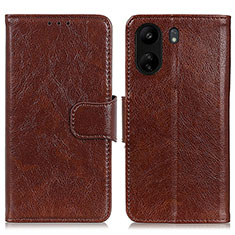 Funda de Cuero Cartera con Soporte Carcasa N05P para Xiaomi Poco C65 Marron