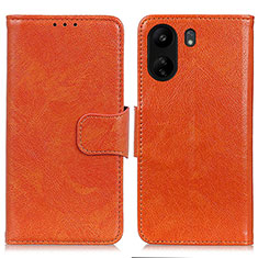 Funda de Cuero Cartera con Soporte Carcasa N05P para Xiaomi Poco C65 Naranja