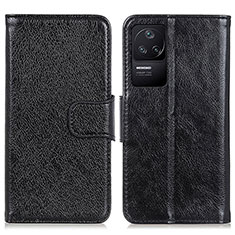 Funda de Cuero Cartera con Soporte Carcasa N05P para Xiaomi Poco F4 5G Negro