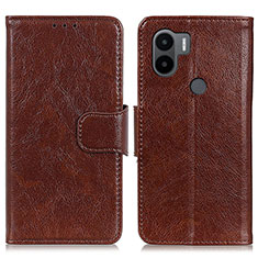 Funda de Cuero Cartera con Soporte Carcasa N05P para Xiaomi Redmi A1 Plus Marron