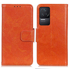 Funda de Cuero Cartera con Soporte Carcasa N05P para Xiaomi Redmi K50 5G Naranja