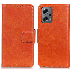 Funda de Cuero Cartera con Soporte Carcasa N05P para Xiaomi Redmi K50i 5G Naranja