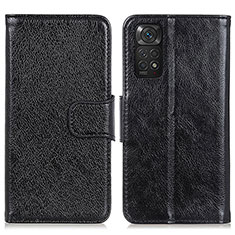 Funda de Cuero Cartera con Soporte Carcasa N05P para Xiaomi Redmi Note 11 4G (2022) Negro