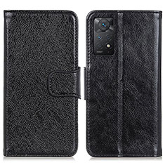 Funda de Cuero Cartera con Soporte Carcasa N05P para Xiaomi Redmi Note 11 Pro 5G Negro