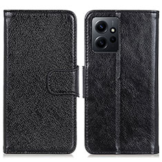 Funda de Cuero Cartera con Soporte Carcasa N05P para Xiaomi Redmi Note 12 4G Negro