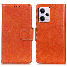 Funda de Cuero Cartera con Soporte Carcasa N05P para Xiaomi Redmi Note 12 Pro+ Plus 5G Naranja