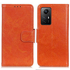 Funda de Cuero Cartera con Soporte Carcasa N05P para Xiaomi Redmi Note 12S Naranja