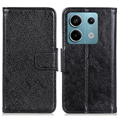 Funda de Cuero Cartera con Soporte Carcasa N05P para Xiaomi Redmi Note 13 Pro 5G Negro