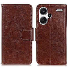 Funda de Cuero Cartera con Soporte Carcasa N05P para Xiaomi Redmi Note 13 Pro+ Plus 5G Marron