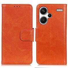 Funda de Cuero Cartera con Soporte Carcasa N05P para Xiaomi Redmi Note 13 Pro+ Plus 5G Naranja