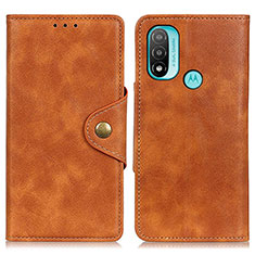 Funda de Cuero Cartera con Soporte Carcasa N06P para Motorola Moto E20 Marron