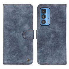 Funda de Cuero Cartera con Soporte Carcasa N06P para Motorola Moto Edge 20 Pro 5G Azul