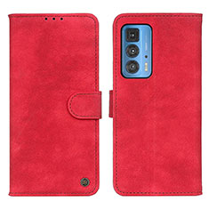 Funda de Cuero Cartera con Soporte Carcasa N06P para Motorola Moto Edge 20 Pro 5G Rojo