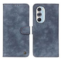 Funda de Cuero Cartera con Soporte Carcasa N06P para Motorola Moto Edge 30 Pro 5G Azul