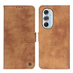 Funda de Cuero Cartera con Soporte Carcasa N06P para Motorola Moto Edge 30 Pro 5G Marron