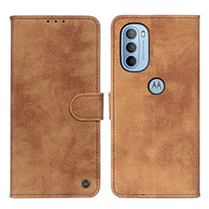 Funda de Cuero Cartera con Soporte Carcasa N06P para Motorola Moto G31 Marron