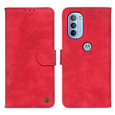 Funda de Cuero Cartera con Soporte Carcasa N06P para Motorola Moto G31 Rojo