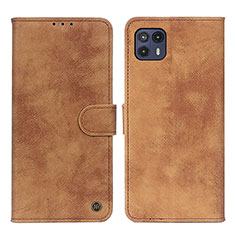 Funda de Cuero Cartera con Soporte Carcasa N06P para Motorola Moto G50 5G Marron