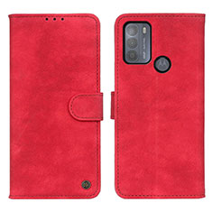 Funda de Cuero Cartera con Soporte Carcasa N06P para Motorola Moto G50 Rojo