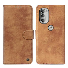 Funda de Cuero Cartera con Soporte Carcasa N06P para Motorola Moto G51 5G Marron