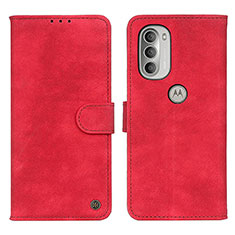 Funda de Cuero Cartera con Soporte Carcasa N06P para Motorola Moto G51 5G Rojo