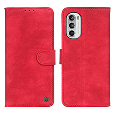 Funda de Cuero Cartera con Soporte Carcasa N06P para Motorola MOTO G52 Rojo