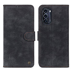 Funda de Cuero Cartera con Soporte Carcasa N06P para Motorola Moto G52j 5G Negro