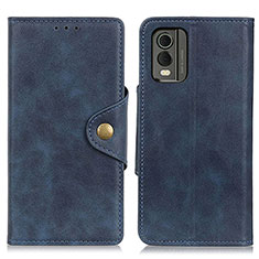 Funda de Cuero Cartera con Soporte Carcasa N06P para Nokia C210 Azul