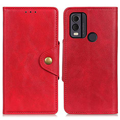 Funda de Cuero Cartera con Soporte Carcasa N06P para Nokia C22 Rojo