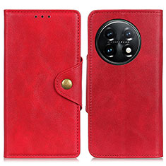 Funda de Cuero Cartera con Soporte Carcasa N06P para OnePlus 11 5G Rojo