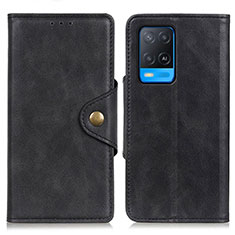 Funda de Cuero Cartera con Soporte Carcasa N06P para Oppo A54 4G Negro