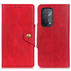 Funda de Cuero Cartera con Soporte Carcasa N06P para Oppo A54 5G Rojo