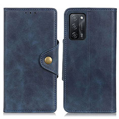 Funda de Cuero Cartera con Soporte Carcasa N06P para Oppo A56 5G Azul