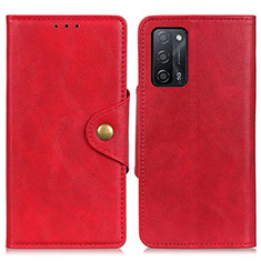 Funda de Cuero Cartera con Soporte Carcasa N06P para Oppo A56 5G Rojo