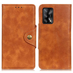 Funda de Cuero Cartera con Soporte Carcasa N06P para Oppo A74 4G Marron