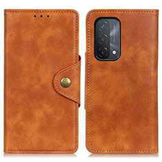 Funda de Cuero Cartera con Soporte Carcasa N06P para Oppo A74 5G Marron