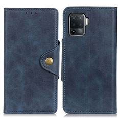 Funda de Cuero Cartera con Soporte Carcasa N06P para Oppo A94 4G Azul